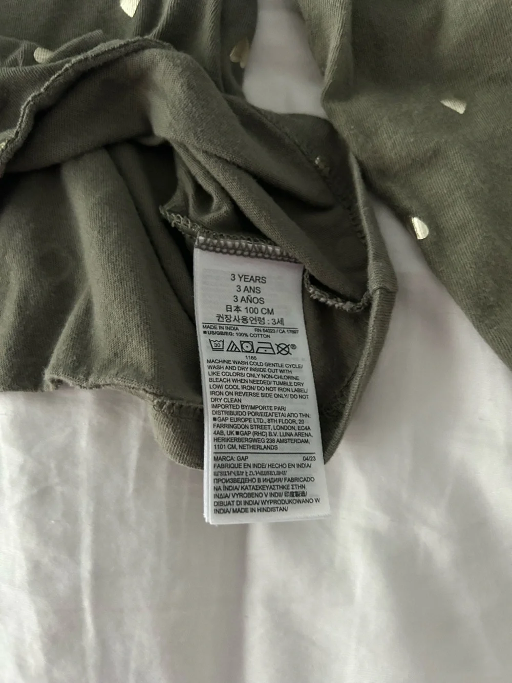 BabyGap Girls' Olive Heart Pocket Long-Sleeve Top